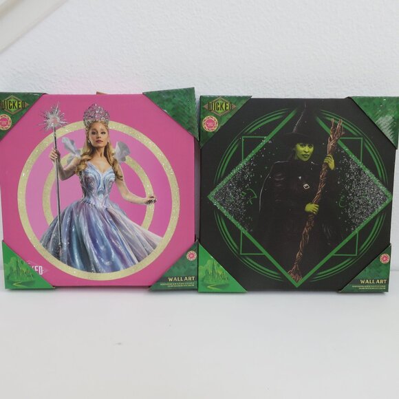 Wicked Set /2 Elphaba & Glinda Wall Art 12" x 12" - Picture 1 of 3